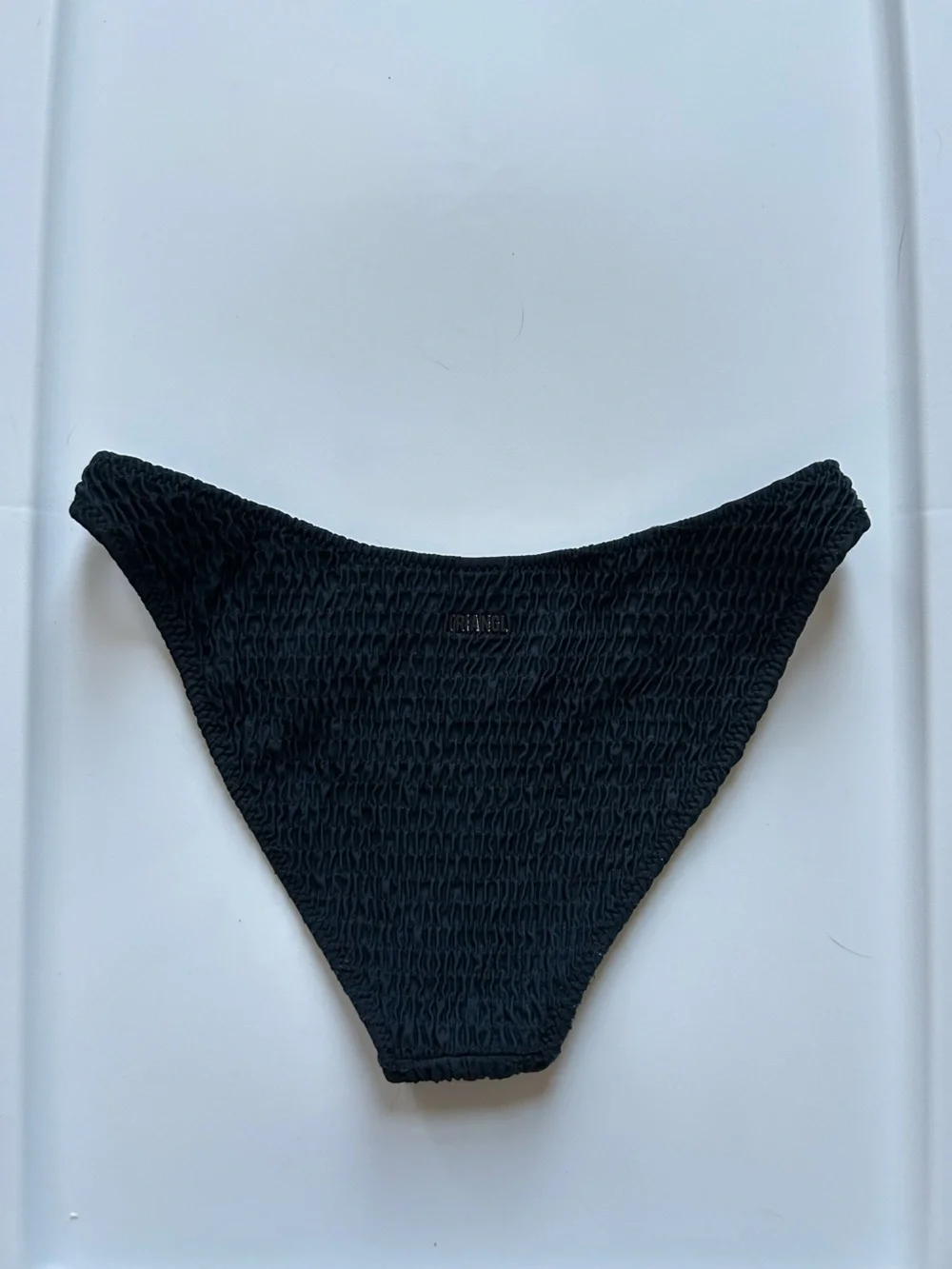 triangl swimwear Navy Smocked Bikini Bottom and Bikini Bag